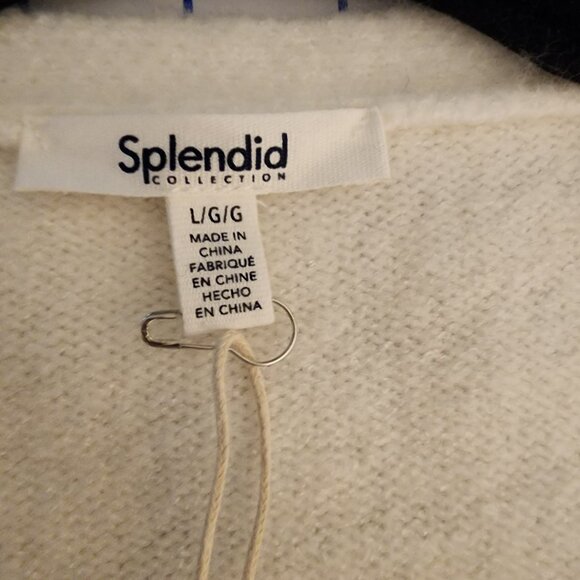 Splendid Zeena Zip-Up Cardigan NWOT White Large - Picture 5 of 8